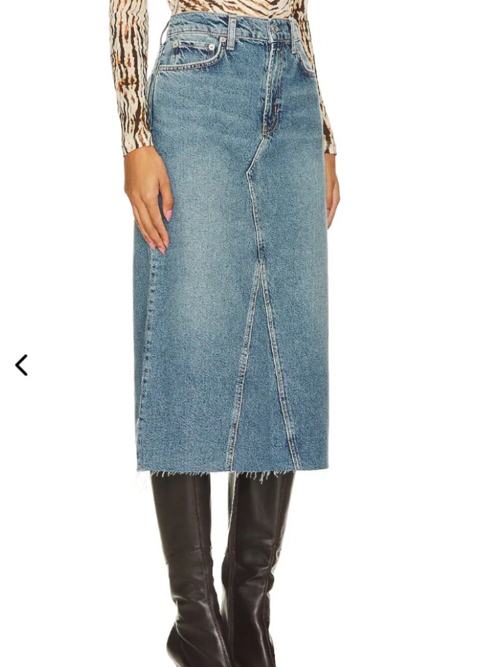 Rails Women's Size 26 Blue Highland Denim Midi Skirt Approximate Measurements